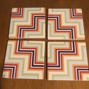 Juliet Lane stone cork Coasters art deco tribal southwestern set of 4 new in box